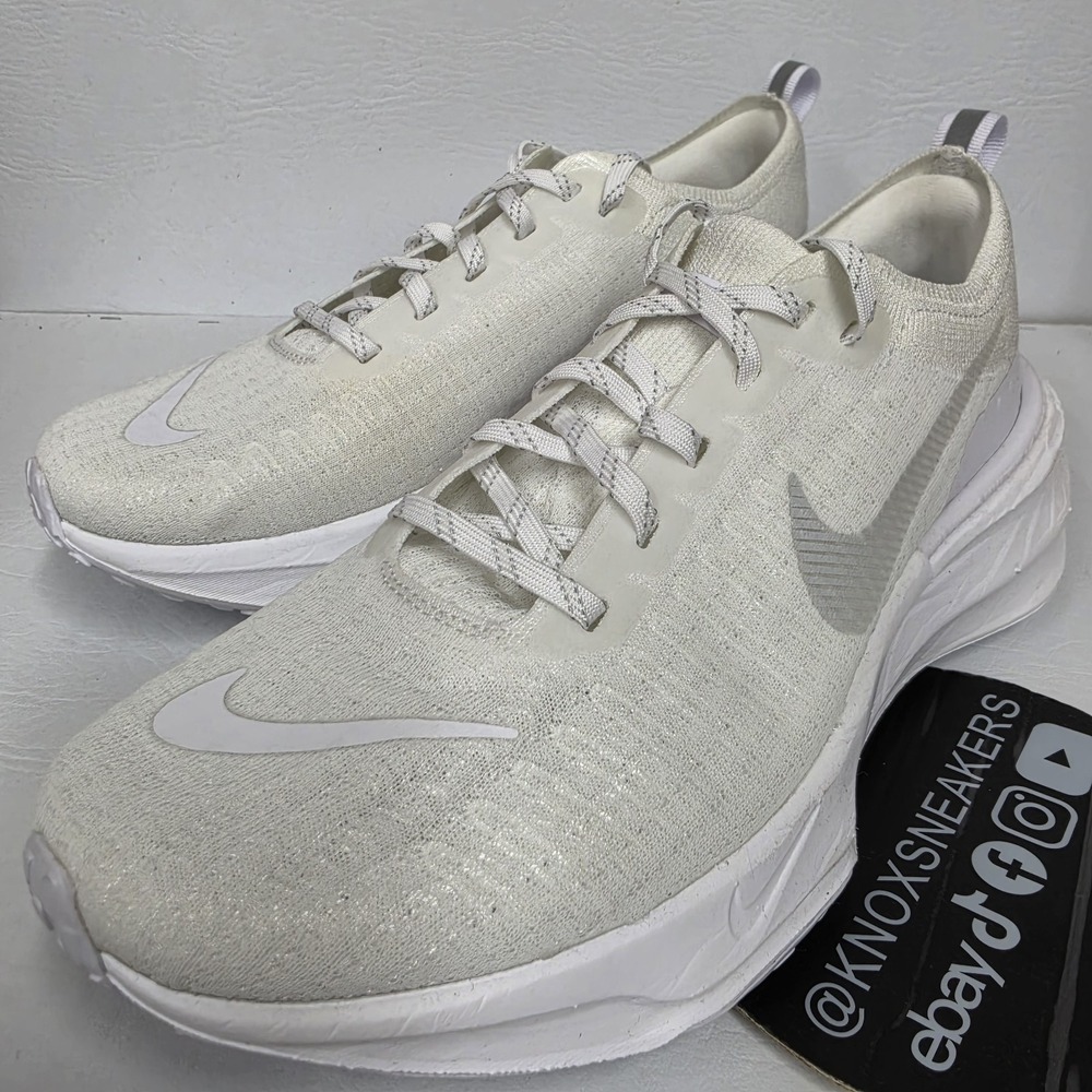 Nike ZoomX Invincible Run 3 FK Triple White DR2660-103 Men's Size 10.5